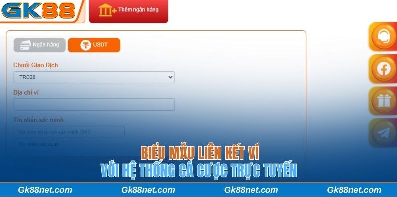 Biểu mẫu các thông tin bank liên kết với hệ thống