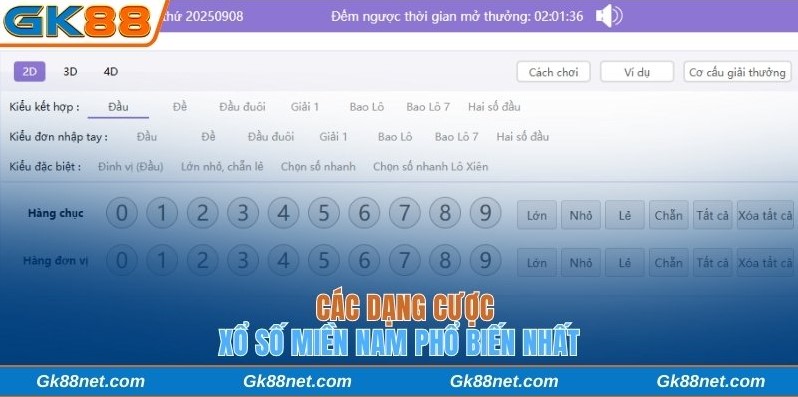 Các dạng cược xổ số miền Nam phổ biến nhất