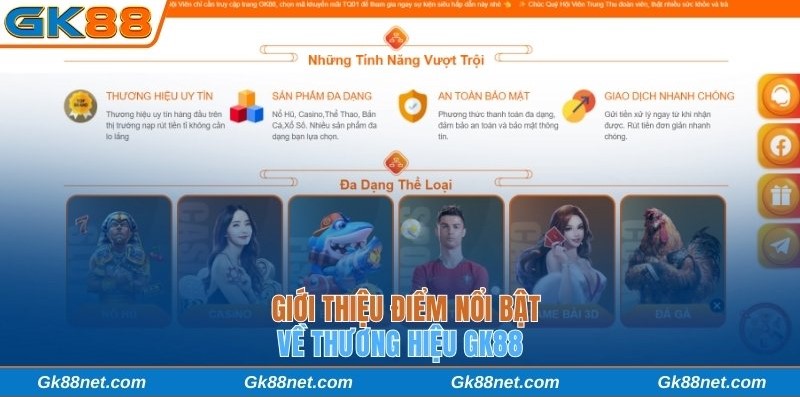 Giới thiệu điểm nổi bật về thương hiệu GK88