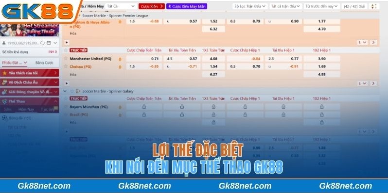 Lợi thế đặc biệt khi nói đến chuyên mục thể thao GK88